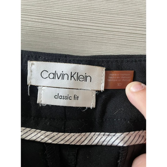 Calvin Klein Classic Fit Dress Pants Womens 10 Black Work Career Minimalist - Picture 3 of 9
